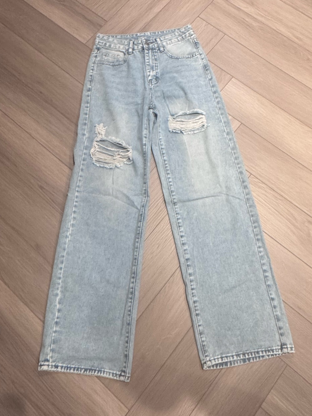 SHEIN  Tall Light Blue Washed Denim Jeans